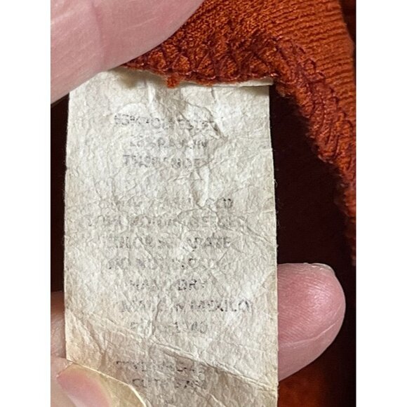 Retro Ribbed Knit Sweater Dress Brown XS Festival Boho Indie Folk Fit Flare Arts - Picture 6 of 10